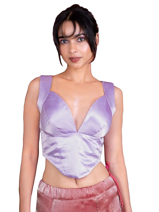 Satin Corset Readymade Saree Blouse | Sweetheart Neck | Bridal | 5 Colours | Sizes 32–40 | C1