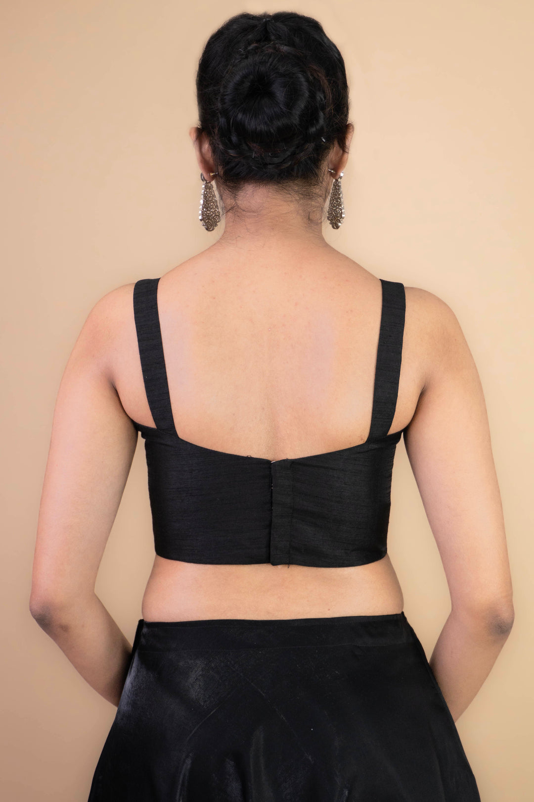 Dupion Silk Sleeveless V Neck Spaghetti Strap Readymade Saree Blouse | 4 Colours | Sizes 32–40 | SP3