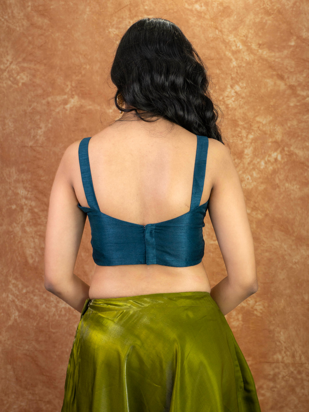 Dupion Silk Sleeveless V Neck Spaghetti Strap Readymade Saree Blouse | 4 Colours | Sizes 32–40 | SP3